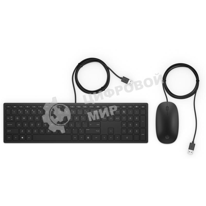 Комплект клавиатура+мышь HP Pavilion 400 проводной, USB, 1200 DPI, чёрный