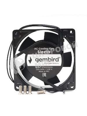 Вентилятор для корпуса Gembird черный, 92 мм, 2400 об/мин, 31.5 дБ, 2 pin