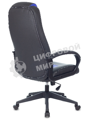 Кресло Zombie 8 черный/синий, экокожа, 120 кг, механизм качания