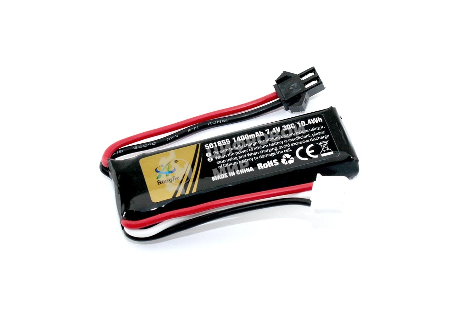 Портативный аккумулятор Li-Pol 7.4v 501855 1400mAh разъем SM
