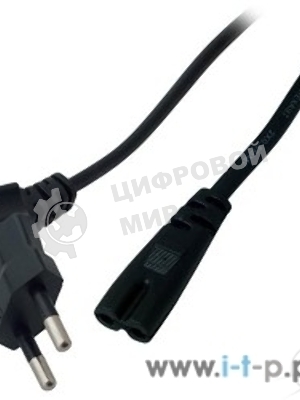 Шнур сетевой Rexant вилка угловая - евроразъем С7, кабель 2x0,5 мм², длина 1,5 м. (PE пакет)