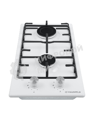 Газовая варочная панель Maunfeld EGHE.32.3EW/G, 2 конфорки, эмалированная сталь, белый