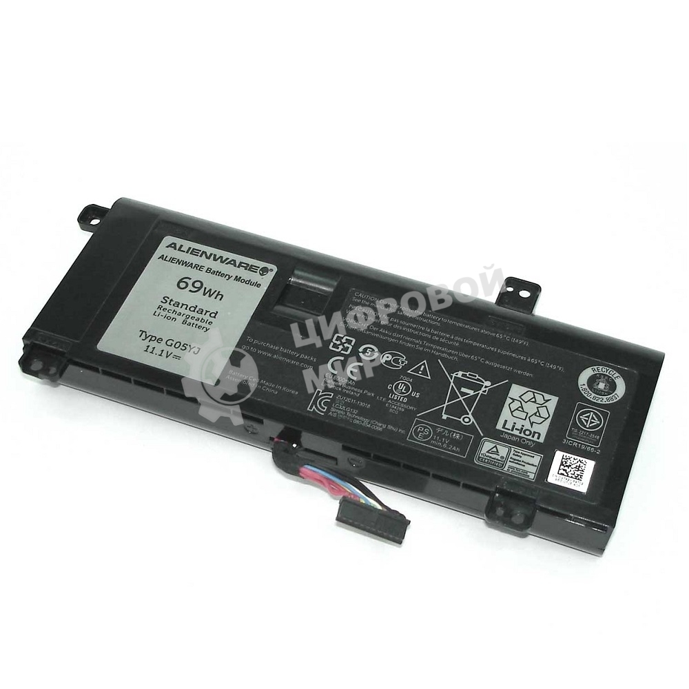 Аккумуляторная батарея для ноутбука Dell Alienware 14 11.1V 69Wh G05YJ
