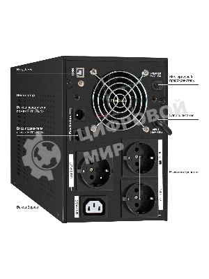 Источник бесперебойного питания (инвертор, синус, для котла) ExeGate SineTower SN-2000.LCD.AVR.3SH.1C13.RJ.USB 2000VA/1600W, чистая синусоида, LCD дисплей, AVR, 3*Schuko+1*C13, RJ45/11, USB, линейно-интерактивный, черный