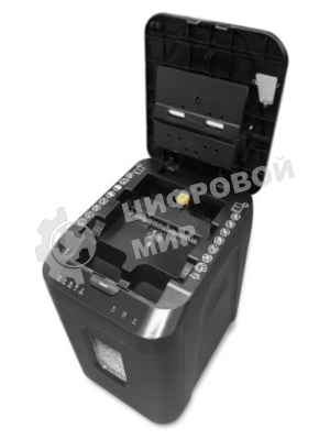 Шредер ГЕЛЕОС АП40-4, DIN P-4 (4 ур-нь секр.), фрагмент 3,9х12мм, АВТОПОДАЧА 170 лист (70г/м2), пл.карты/скрепки/скобы, 37 литров