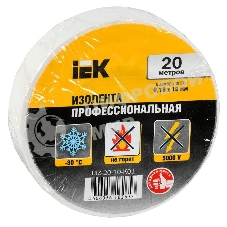 Изолента IEK UIZ-20-10-K01 0,18х19 мм белая 20 метров