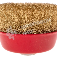 Щетка чашечная для УШМ Kranz латунированная проволока 100 мм М14