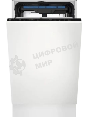 Встраиваемая посудомоечная машина ELECTROLUX EEG63400L/Встраиваемая узкая посудомоечная машина, загрузка на 10 комплектов посуды, сенсорное управление, 8 программ, 44.6x55x82 см, черный, сушка: стандартная (конденсация), индикация на полу: проекция дисплея