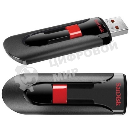 Флешка USB Sandisk 64Gb Cruzer Glide SDCZ60-064G-B35 USB 2.0 черный/красный
