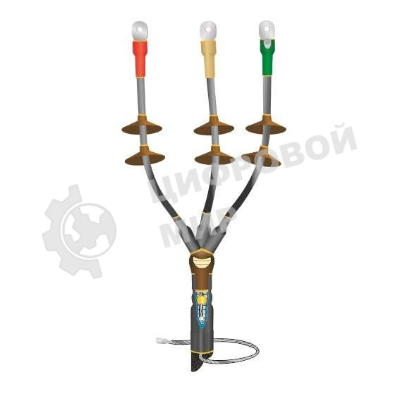 Муфта кабельная концевая наружной установки 10кВ КНТпН 3х(70-120мм) с болтовыми наконечниками Нева-Транс Комплект 22020121