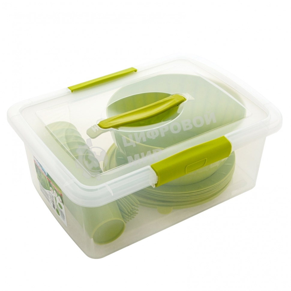 Набор для пикника Palisad Camping на 6 персон, 20 предметов, контейнер 9 л в комплекте