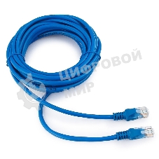 Патч-корд UTP Cablexpert cat.5e, 5м, литой, многожильный, синий