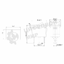 Выключатель клавишный Rexant 12V 15А (3с) ON-OFF зеленый с подсветкой Mini