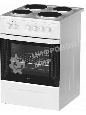Плита электрическая Darina 1D EM 141 404 W белый/черный, конфорок 4 шт, духовка 50 л, 60 см x 85 см x 60 см