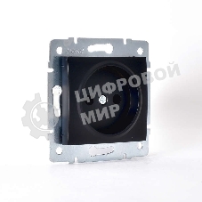 Механизм розетки 1-м СП Karina 16А IP20 без заземл. термопласт черный бархат LEZARD 707-4288-121B