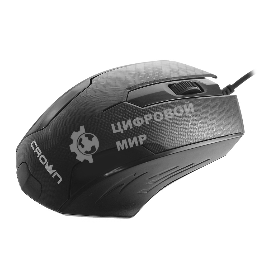 Мышь проводная Crown CMM-100 черный, 1000 dpi, USB, кнопки - 3
