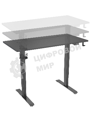 Стол игровой Cactus CS-ED-BBK столешница МДФ черный, каркас черный