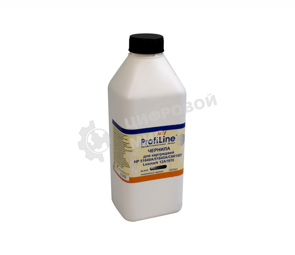 Чернила ProfiLine для принтеров HP 51640A/51645A/C6615D/Lexmark 12A1970 черный пигментные 1 литр