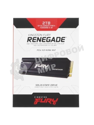 Накопитель SSD Kingston Fury Renegade, 2Tb, PCIe 4.0 x4, M.2 2280, NVMe, R/W 7300/7000