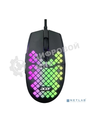 Мышь проводная Acer OMW134 черный, 3200 dpi, USB, кнопки - 6