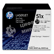 Картридж лазерный HP Q7551XD черный двойная упаковка для LaserJet P3005/M3027mfp/M3035mfp 2 x 13000 стр.