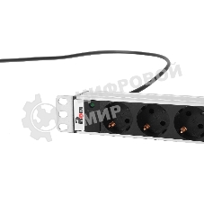 Верт. блок розеток Rem-16 с инд., 25 Shuko, 16A, алюм., 42-48U, шнур 3 м