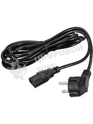Шнур сетевой Rexant евровилка угловая - евроразъем С13, кабель 3x0,75 мм², длина 1,8 м. (PVC пакет)
