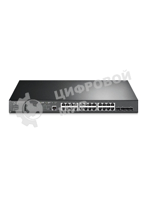 Коммутатор JetStream 28-port Gigabit L2+ Managed Switch with 24-port PoE+, PoE budget up to 384W, support SDN