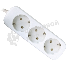 Удлинитель Defender E350 белый 5.0 м, 3 розетки 