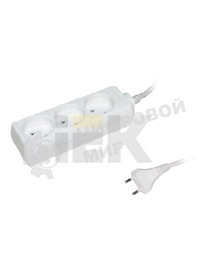 Удлинитель 3х3 м без заземл. 10А IP20 У3 2P IEK WYP10-06-03-03-N