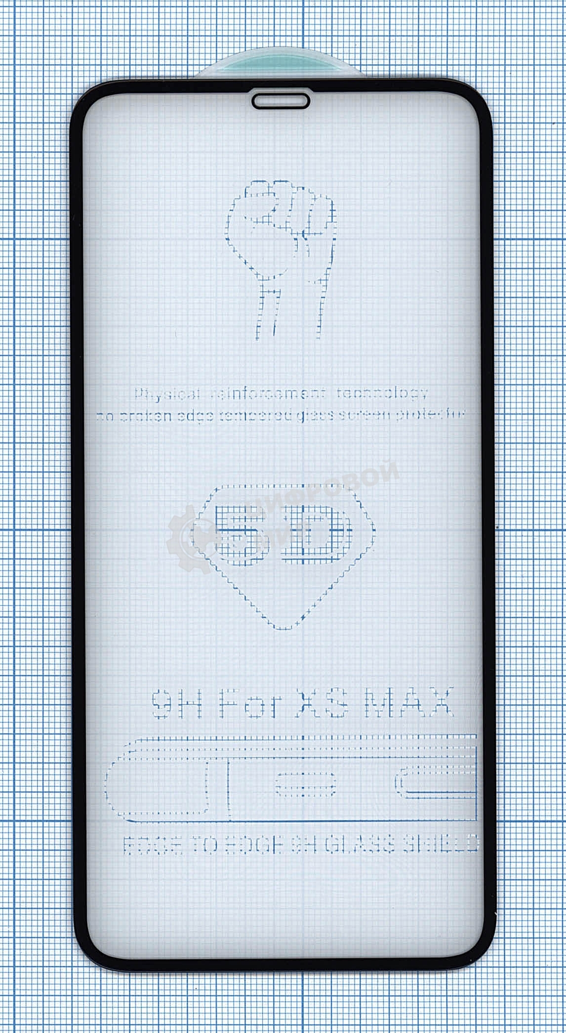 Защитное стекло 5D для Apple iPhone XS Max черный