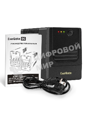 Источник бесперебойного питания ExeGate Power NB-450.LED.AVR.4C13 (450VA/270W, LED, AVR, 4*C13, батарея 12V 4.5Ah, Black)
