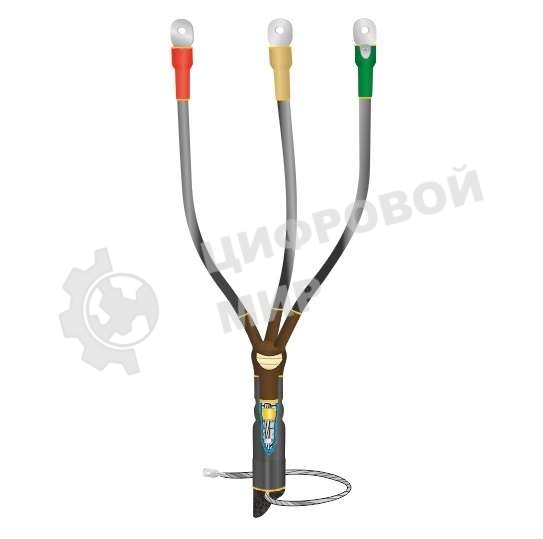 Муфта кабельная концевая внутренней установки 10кВ КВТпН 3х(35-50мм) с болтовыми наконечниками Нева-Транс Комплект 22020054