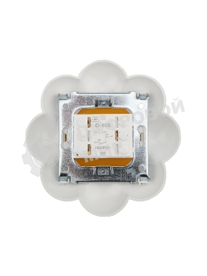 Выключатель двухклавишный Kranz HAPPY Ромашка скрытой установки, желтый/белый