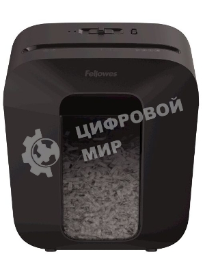 Шредер Fellowes PowerShred LX25 черный (секр.P-4)/перекрестный/6лист./11.5лтр./скрепки/скобы/пл.карты
