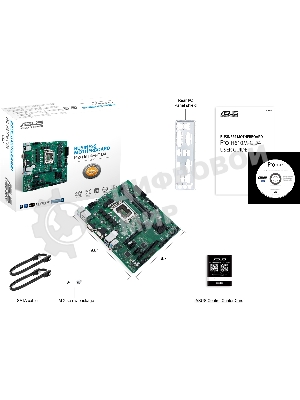 Материнская плата ASUS Pro H610M-C D4-CSM, LGA 1700, Intel H610, 2xDDR4, 4xSATA, 1xM.2, 1xPCI-E 4.0 x16, 1xPCI, 1xDP, 1xHDMI, 1xVGA, 1x 1Gb LAN, 2xUSB-A 2.0, 2xUSB-A 3.2 Gen 1, 3x3.5 мм, 7.1, Micro-ATX