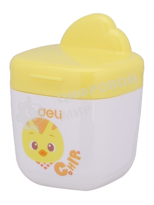 Точилка для карандашей ручная Deli ER01300, 1 отверстие, пластик, ассорти, дисплей