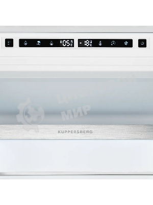 Встраиваемый холодильник Kuppersberg RBN 1960, High-Tech, объем 267 л, скользящий фасад, электронное управление, No Frost, антибактериальный пластик, звуковой сигнал при открытой дверце, перенавешиваемые двери, LED освещение, уровень шума 41 дБ, энергоэффективность А+, белый