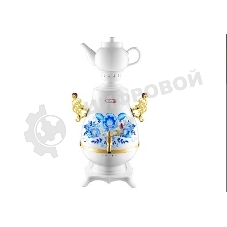 Самовар Centek СТ-0092 A (белый+рисунок+золото), 4.0л, 2300Вт, поддерж.t + LED индикатор, керам зав.