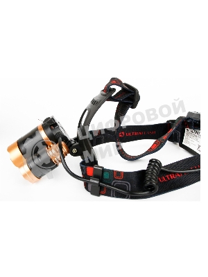 Фонарь налобный Ultraflash E1333 черный 4Вт лам.:светодиод. встроенный аккумулятор (13903)