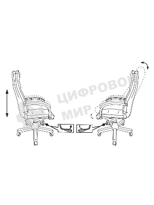 Кресло Бюрократ T-9927WALNUT/BLACK черный, кожа