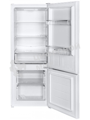 Холодильник Maunfeld MFF144SFW белый глянц. двухкамерный 154/52л морозилка снизу, ручная разморозка