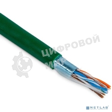 Кабель витая пара Rexant F/UTP, CAT 6, нг(А)-LSLTx, 4х2х0,575мм, 23AWG, INDOOR, SOLID, зеленый, 305м