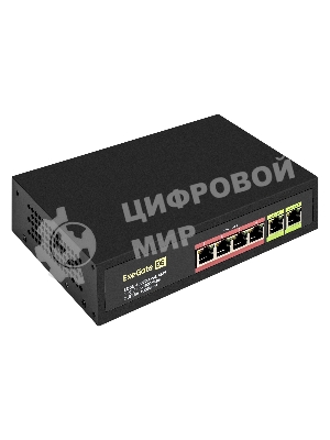 Коммутатор неуправляемый ExeGate EDGS-1006D.4PoE-65W (6-портовый гигабитный UTP 10/100/1000 Base-T: 4 порта IEEE 802.3af (PoE), мощность PoE: 15,4W, суммарно 65W, 2 порта RJ45 uplink, настенный/настольный, металлический корпус)