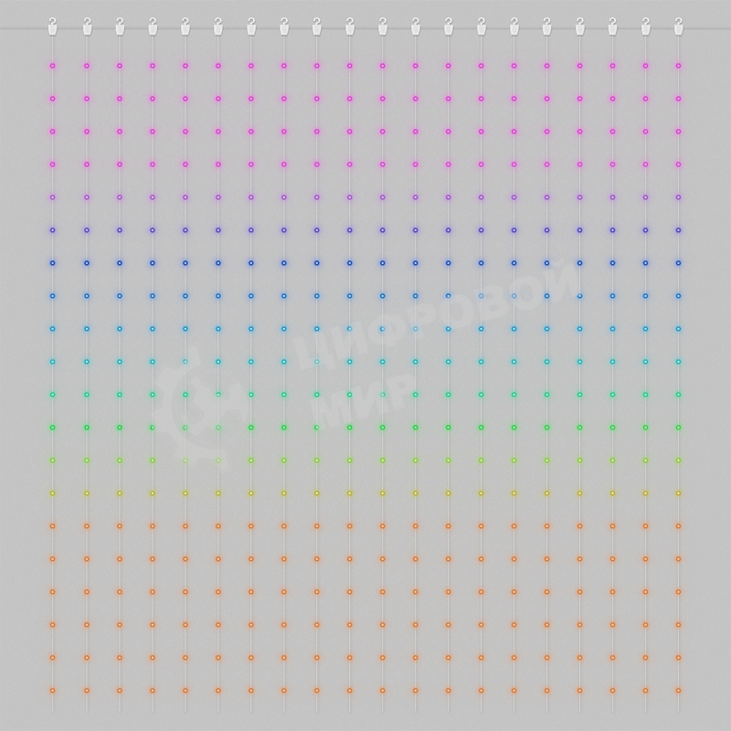 Умная гирлянда Neon-night Занавес из росы с крупными каплями 2х2м 400 LED RGB мягкий прозрачный провод IP20 USB, пульт управления