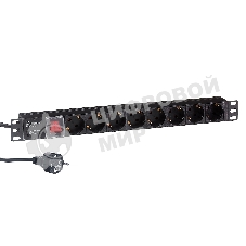 Блок розеток горизонтальный ExeGate ServerPro PDU-19H803 Al-8S-EU2-SW, 19