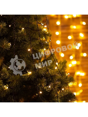 Елочная гирлянда с кольцом Neon-night 7 нитей по 1,8 метра, цвет диодов теплый белый, не соединяется