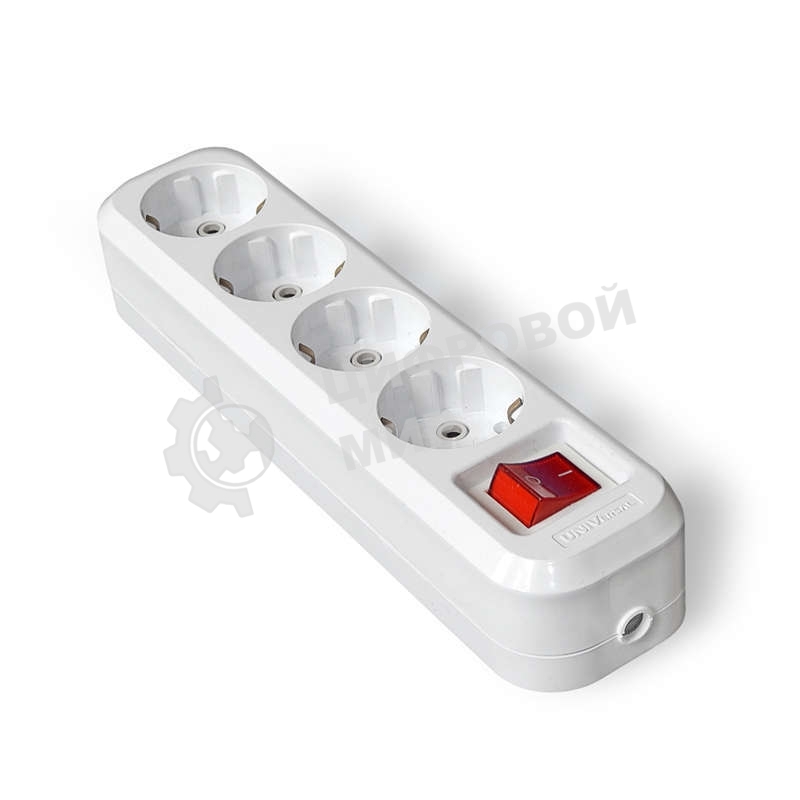 Колодка удлинителя 4-м с выкл. АВС-пл. с заземл. UNIVersal S304