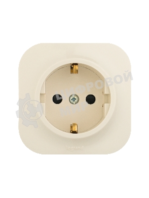 Розетка с заземлением с защитными шторками Legrand 782250 (Слоновая кость)