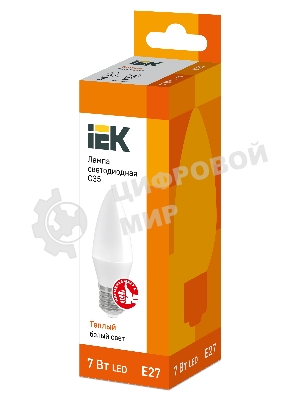 Лампа светодиодная IEK LLE-C35-7-230-30-E27 ECO C35 свеча 7Вт 230В 3000К E27